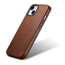 Заредете изображение във визуализатора на галерията – iCarer Oil Wax Premium Leather Case iPhone 14 Magnetic Leather Case with MagSafe Brown (WMI14220701-RB) - TopMag
