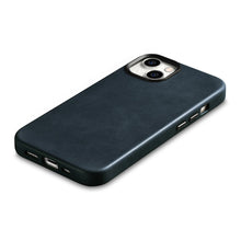 Заредете изображение във визуализатора на галерията – iCarer Oil Wax Premium Leather Case iPhone 14 Magnetic Leather Case with MagSafe dark blue (WMI14220701-BU) - TopMag
