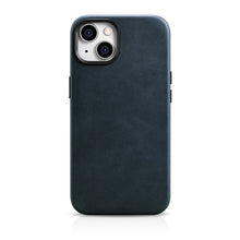 Заредете изображение във визуализатора на галерията – iCarer Oil Wax Premium Leather Case iPhone 14 Magnetic Leather Case with MagSafe dark blue (WMI14220701-BU) - TopMag
