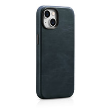 Заредете изображение във визуализатора на галерията – iCarer Oil Wax Premium Leather Case iPhone 14 Magnetic Leather Case with MagSafe dark blue (WMI14220701-BU) - TopMag
