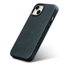 Заредете изображение във визуализатора на галерията – iCarer Oil Wax Premium Leather Case iPhone 14 Magnetic Leather Case with MagSafe dark blue (WMI14220701-BU) - TopMag

