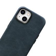 Заредете изображение във визуализатора на галерията – iCarer Oil Wax Premium Leather Case iPhone 14 Magnetic Leather Case with MagSafe dark blue (WMI14220701-BU) - TopMag
