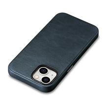 Заредете изображение във визуализатора на галерията – iCarer Oil Wax Premium Leather Case iPhone 14 Magnetic Leather Case with MagSafe dark blue (WMI14220701-BU) - TopMag
