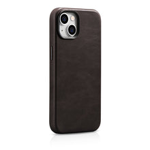 Заредете изображение във визуализатора на галерията – iCarer Oil Wax Premium Leather Case iPhone 14 Magnetic Leather Case with MagSafe Brown (WMI14220701-BN) - TopMag

