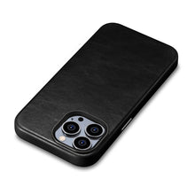 Заредете изображение във визуализатора на галерията – iCarer Oil Wax Premium Leather Case iPhone 14 Pro Magnetic Leather Case with MagSafe Black (WMI14220702-BK) - TopMag
