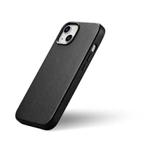 Заредете изображение във визуализатора на галерията – iCarer Case Leather Genuine Leather Case Cover for iPhone 14 Black (WMI14220705-BK) (MagSafe Compatible) - TopMag

