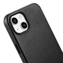 Заредете изображение във визуализатора на галерията – iCarer Case Leather Genuine Leather Case Cover for iPhone 14 Black (WMI14220705-BK) (MagSafe Compatible) - TopMag
