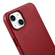 Заредете изображение във визуализатора на галерията – iCarer Case Leather genuine leather case cover for iPhone 14 red (WMI14220705-RD) (MagSafe Compatible) - TopMag
