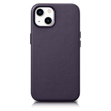 Заредете изображение във визуализатора на галерията – iCarer Case Leather Genuine Leather Case Cover for iPhone 14 Dark Purple (WMI14220705-DP) (MagSafe Compatible) - TopMag
