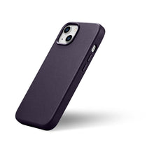 Заредете изображение във визуализатора на галерията – iCarer Case Leather Genuine Leather Case Cover for iPhone 14 Dark Purple (WMI14220705-DP) (MagSafe Compatible) - TopMag
