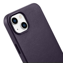 Заредете изображение във визуализатора на галерията – iCarer Case Leather Genuine Leather Case Cover for iPhone 14 Dark Purple (WMI14220705-DP) (MagSafe Compatible) - TopMag
