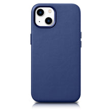 Заредете изображение във визуализатора на галерията – iCarer Case Leather Genuine Leather Case Cover for iPhone 14 Blue (WMI14220705-BU) (MagSafe Compatible) - TopMag
