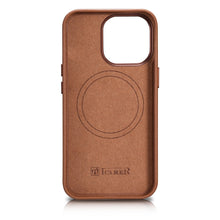 Заредете изображение във визуализатора на галерията – iCarer Case Leather Genuine Leather Case Cover for iPhone 14 Pro Brown (WMI14220706-BN) (MagSafe Compatible) - TopMag

