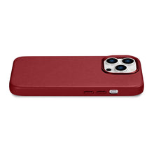Заредете изображение във визуализатора на галерията – iCarer Case Leather Genuine leather cover for iPhone 14 Pro red (WMI14220706-RD) (MagSafe Compatible) - TopMag
