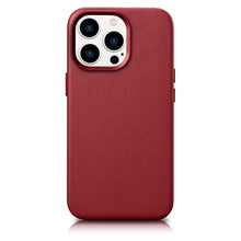 Заредете изображение във визуализатора на галерията – iCarer Case Leather Genuine leather cover for iPhone 14 Pro red (WMI14220706-RD) (MagSafe Compatible) - TopMag
