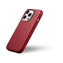 Заредете изображение във визуализатора на галерията – iCarer Case Leather Genuine leather cover for iPhone 14 Pro red (WMI14220706-RD) (MagSafe Compatible) - TopMag
