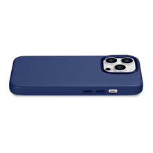 Заредете изображение във визуализатора на галерията – iCarer Case Leather Genuine Leather Case Cover for iPhone 14 Pro Blue (WMI14220706-BU) (MagSafe Compatible) - TopMag
