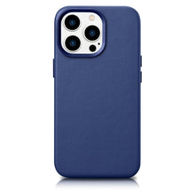 Заредете изображение във визуализатора на галерията – iCarer Case Leather Genuine Leather Case Cover for iPhone 14 Pro Blue (WMI14220706-BU) (MagSafe Compatible) - TopMag

