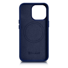 Заредете изображение във визуализатора на галерията – iCarer Case Leather Genuine Leather Case Cover for iPhone 14 Pro Blue (WMI14220706-BU) (MagSafe Compatible) - TopMag
