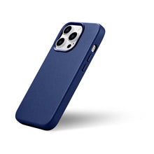 Заредете изображение във визуализатора на галерията – iCarer Case Leather Genuine Leather Case Cover for iPhone 14 Pro Blue (WMI14220706-BU) (MagSafe Compatible) - TopMag

