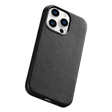 Заредете изображение във визуализатора на галерията – iCarer Case Leather Genuine Leather Case Cover for iPhone 14 Pro Max Black (WMI14220708-BK) (MagSafe Compatible) - TopMag
