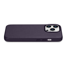 Заредете изображение във визуализатора на галерията – iCarer Case Leather Genuine Leather Case Cover for iPhone 14 Pro Max Dark Purple (WMI14220708-DP) (MagSafe Compatible) - TopMag
