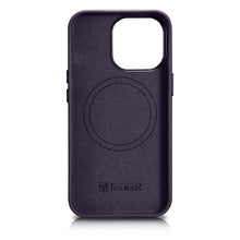 Заредете изображение във визуализатора на галерията – iCarer Case Leather Genuine Leather Case Cover for iPhone 14 Pro Max Dark Purple (WMI14220708-DP) (MagSafe Compatible) - TopMag
