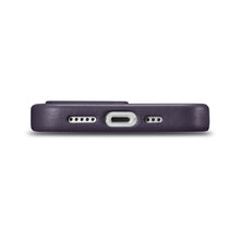 Заредете изображение във визуализатора на галерията – iCarer Case Leather Genuine Leather Case Cover for iPhone 14 Pro Max Dark Purple (WMI14220708-DP) (MagSafe Compatible) - TopMag
