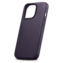 Заредете изображение във визуализатора на галерията – iCarer Case Leather Genuine Leather Case Cover for iPhone 14 Pro Max Dark Purple (WMI14220708-DP) (MagSafe Compatible) - TopMag
