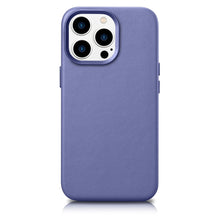 Заредете изображение във визуализатора на галерията – iCarer Case Leather Genuine Leather Case Cover for iPhone 14 Pro Max Light Purple (WMI14220708-LP) (MagSafe Compatible) - TopMag
