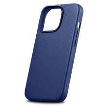 Заредете изображение във визуализатора на галерията – iCarer Case Leather Genuine Leather Case Cover for iPhone 14 Pro Max Blue (WMI14220708-BU) (MagSafe Compatible) - TopMag
