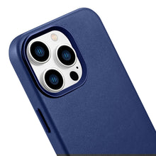Заредете изображение във визуализатора на галерията – iCarer Case Leather Genuine Leather Case Cover for iPhone 14 Pro Max Blue (WMI14220708-BU) (MagSafe Compatible) - TopMag
