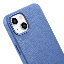 Заредете изображение във визуализатора на галерията – iCarer Litchi Premium Leather Case iPhone 14 Magnetic Leather Case with MagSafe light blue (WMI14220709-LB) - TopMag

