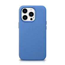 Заредете изображение във визуализатора на галерията – iCarer Litchi Premium Leather Case iPhone 14 Pro Magnetic Leather Case with MagSafe Light Blue (WMI14220710-LB) - TopMag
