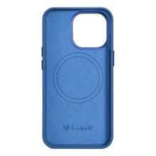 Заредете изображение във визуализатора на галерията – iCarer Litchi Premium Leather Case iPhone 14 Pro Magnetic Leather Case with MagSafe Light Blue (WMI14220710-LB) - TopMag
