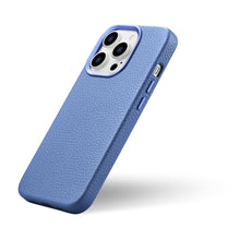 Заредете изображение във визуализатора на галерията – iCarer Litchi Premium Leather Case iPhone 14 Pro Magnetic Leather Case with MagSafe Light Blue (WMI14220710-LB) - TopMag
