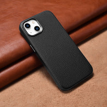 Заредете изображение във визуализатора на галерията – iCarer Litchi Premium Leather Case iPhone 14 Plus Magnetic Leather Case with MagSafe Black (WMI14220711-BK) - TopMag

