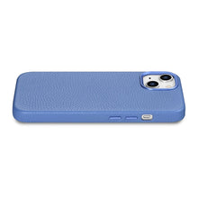 Заредете изображение във визуализатора на галерията – iCarer Litchi Premium Leather Case iPhone 14 Plus Magnetic Leather Case with MagSafe Light Blue (WMI14220711-LB) - TopMag
