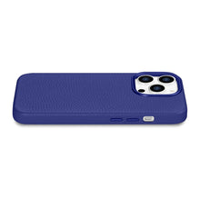 Заредете изображение във визуализатора на галерията – iCarer Litchi Premium Leather Case Leather Case iPhone 14 Pro Max Magnetic with MagSafe Dark Blue (WMI14220712-DB) - TopMag
