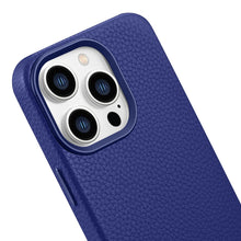 Заредете изображение във визуализатора на галерията – iCarer Litchi Premium Leather Case Leather Case iPhone 14 Pro Max Magnetic with MagSafe Dark Blue (WMI14220712-DB) - TopMag
