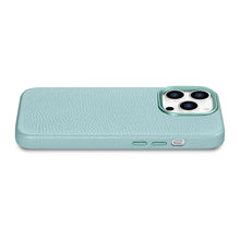 Заредете изображение във визуализатора на галерията – iCarer Litchi Premium Leather Case iPhone 14 Pro Max Magnetic Leather Case with MagSafe Green (WMI14220712-GN) - TopMag
