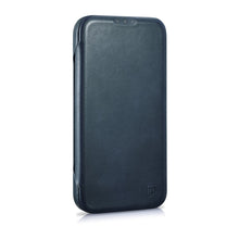 Заредете изображение във визуализатора на галерията – iCarer CE Oil Wax Premium Leather Folio Case Leather Case for iPhone 14 Flip Magnetic MagSafe Blue (AKI14220705-BU) - TopMag
