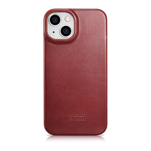 Заредете изображение във визуализатора на галерията – iCarer CE Oil Wax Premium Leather Folio Case Leather Case for iPhone 14 Flip Magnetic MagSafe Red (AKI14220705-RD) - TopMag
