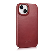 Заредете изображение във визуализатора на галерията – iCarer CE Oil Wax Premium Leather Folio Case Leather Case for iPhone 14 Flip Magnetic MagSafe Red (AKI14220705-RD) - TopMag
