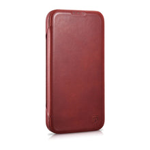 Заредете изображение във визуализатора на галерията – iCarer CE Oil Wax Premium Leather Folio Case Leather Case for iPhone 14 Flip Magnetic MagSafe Red (AKI14220705-RD) - TopMag
