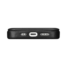Заредете изображение във визуализатора на галерията – iCarer CE Oil Wax Premium Leather Folio Case Leather Case for iPhone 14 Pro Flip Magnetic MagSafe Black (AKI14220706-BK) - TopMag
