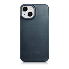 Заредете изображение във визуализатора на галерията – iCarer CE Oil Wax Premium Leather Folio Case Leather Case for iPhone 14 Plus Flip Magnetic MagSafe Blue (AKI14220707-BU) - TopMag
