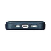 Заредете изображение във визуализатора на галерията – iCarer CE Oil Wax Premium Leather Folio Case Leather Case for iPhone 14 Pro Max Flip Magnetic MagSafe Blue (AKI14220708-BU) - TopMag
