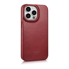 Заредете изображение във визуализатора на галерията – iCarer CE Oil Wax Premium Leather Folio Case Leather Case for iPhone 14 Pro Max Flip Magnetic MagSafe Red (AKI14220708-RD) - TopMag
