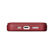 Заредете изображение във визуализатора на галерията – iCarer CE Premium Leather Folio Case iPhone 14 Flip Magnetic MagSafe Red (WMI14220713-RD) - TopMag
